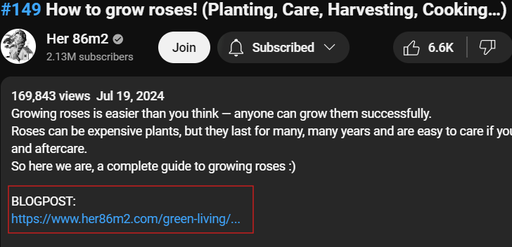 Blogpost link added in YouTube video description