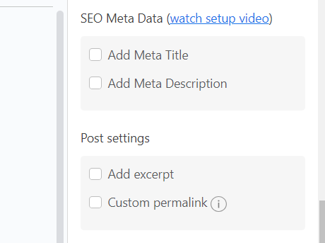 Add SEO Meta Data using GoPublish