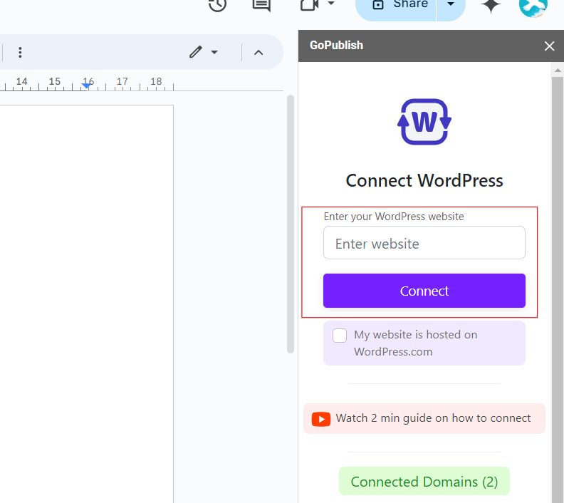 Connect your domain in GoPublish add-on