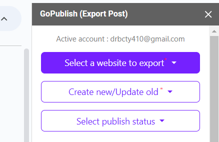 Select a domain to publish your post